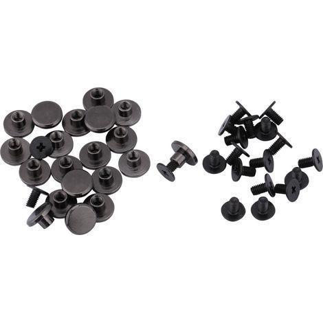 Set mit 20 Messing-Flachkopfschrauben für Gürtel, Gepäck und Lederarbeiten (5 mm) (1/5)