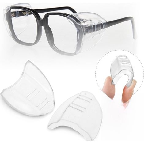 2 paires de protections latérales transparentes, universelles et flexibles pour lunettes de sécurité (1/5)