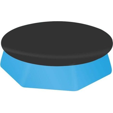 Runde Poolabdeckung für runde Pools mit 366 cm Durchmesser, verbessertes Material, dicker und haltbarer, staub- und blattabweisend, einfach zu installieren, Schwarz (366 cm) (1/5)