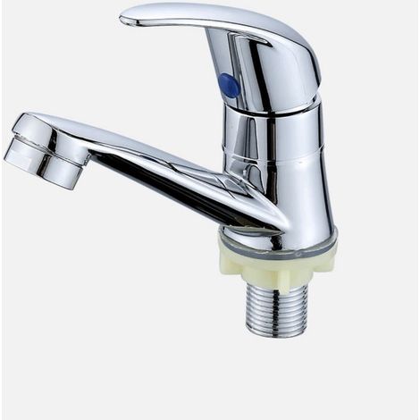Robinet de lavabo en alliage, modèle ouvert, monotrou à quatre points, vertical, eau froide