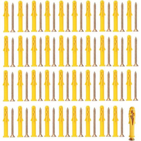 Lot de 40 Chevilles, Vis M8 x 60 mm, Polypropylène et Acier, Fixation Murale Lourd (1/5)
