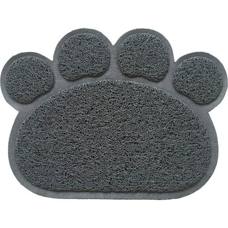GABRIELLE - Alfombrilla para bandeja sanitaria para gatos, alfombrilla para limpiar comederos, 30 x 40 cm (gris) (1/5)