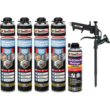 Brunnenschaum 1 - 48 x 750ml Bauschaum Montageschaum Pistolenschaum IsolBau