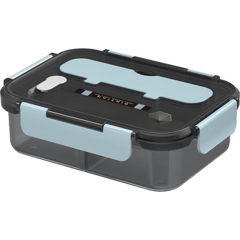 Große 1500 ml Bento-Box mit 3 Fächern - Besteck und Suppenbecher - wasserdichter Behälter für Arbeit, Studenten, Mitarbeiter, Picknicks und (1/4)