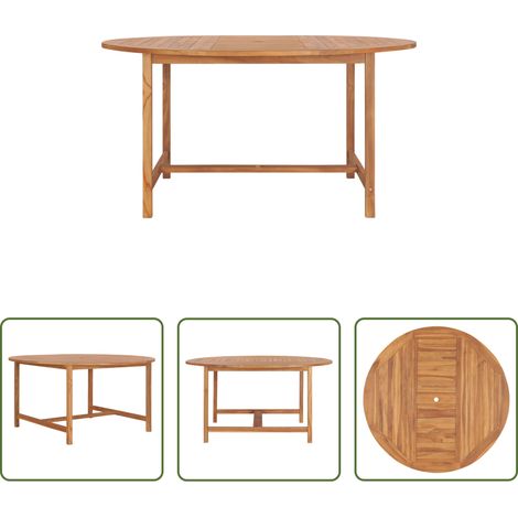 vidaXL Massivholz Tisch - Gartentisch 150x76 cm Massivholz Teak (1/5)