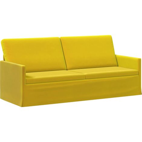 Divano a 3 posti Giallo 190 x 81 x 82 cm Velluto (V) vidaXL (1/5)