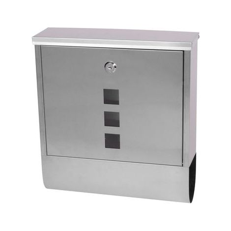 Briefkasten MADISON 340x310x100 mm, Post, mit Zeitungsfach, Edelstahl