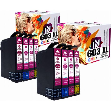 Inchiostro Inkdigo 603XL compatibile con le stampanti Epson WorkForce WF-2870DWF e 2810DWF, certificato TÜV. (1/5)