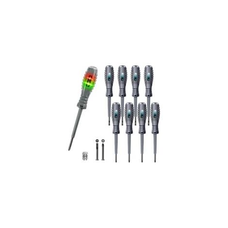 8 pièces tournevis testeur de tension, 2-en-1 tournevis à couple solide et aimant, puissance testeur de tournevis, tournevis magnétique de la tête, pour la détection de circuits à courant continu (1/5)