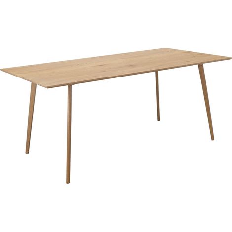 Table à manger 180 cm 6 personnes en MDF Nature Chêne (1/4)