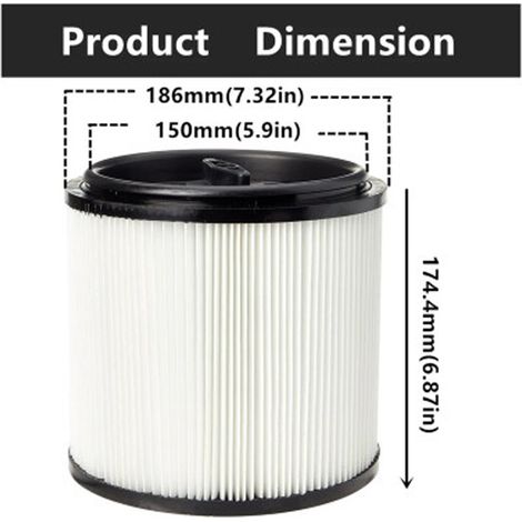 Kompatibel mit dem Zubehörfilter für Staubsauger VK1323PFRCN (VWM1518R) (1/4)