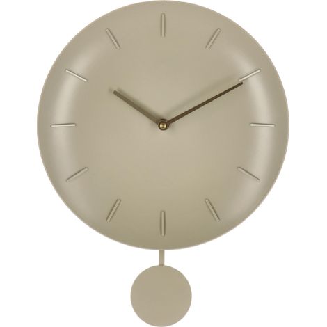 Orologio da parete "Jair" con pendolo in metallo Ø 30x6x39,5 h cm a batteria -Avorio