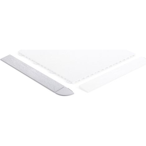 Angle gris argent pour dalle épaisseur 8 mm Angle clipsable à dimensions 38,5 x 5,5 cm Angle résistant et simple à poser pour terrasse et garage