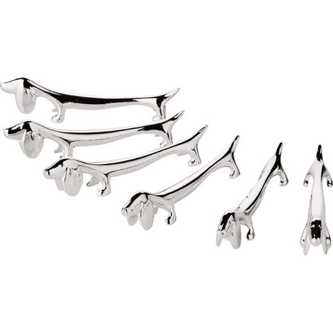 KZQ Set mit 6 Messerablagen, 9 cm Länge, fein versilbert, anlaufgeschützt (1/4)