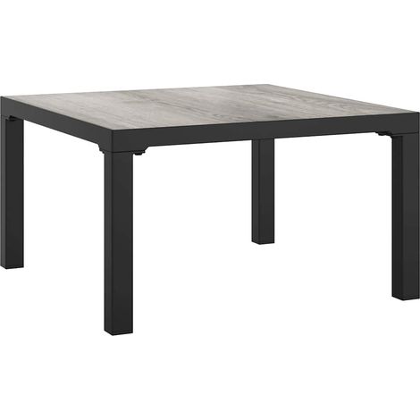 Maison Exclusive - Mesa de centro de jardín DPC y acero gris 55x5 (1/5)