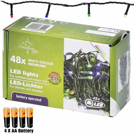 Catena Luminosa 2,75 mt Luci 48 LED Multicolor a batteria con 6 Giochi di Luce (1/2)