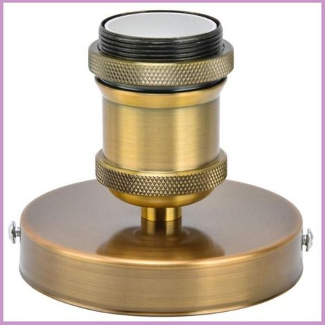 Cocosity douille de lumière vintage E26 E27 Douille de lampe Vintage E26 E27, support de lampe de plafond bricolage patine dorée (1/4)