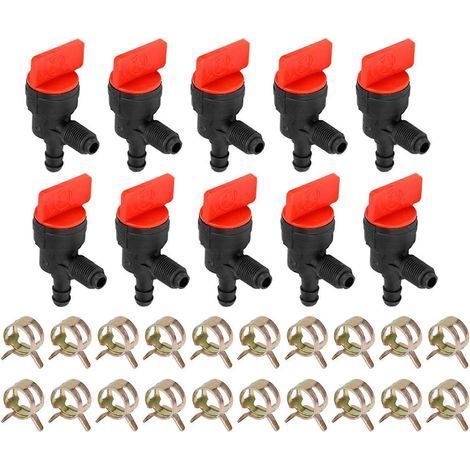 Vanne d'arrêt de carburant à 90 degrés, pièces de carburateur pour tube de 1/4 po : 698181, 494539, 697944, 35857 (1/5)