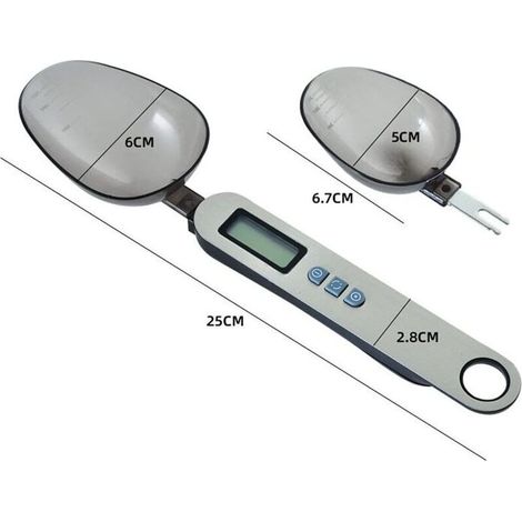 Balance à cuillère numérique, 500G/0,1G 300G/0,1G Cuillère à mesurer électronique Balance à cuillère numérique Cuillère à mesurer électronique avec écran LCD pour la cuisine, la pâtisserie, la farine, (1/5)
