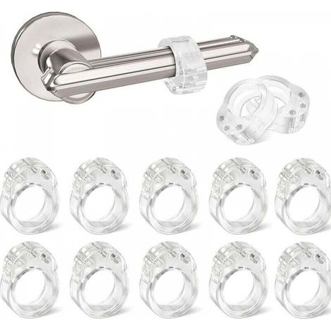 12 Pièces Porte en Silicone Anti-Poignée De Porte Protection Poignee Porte De Mur Et De Meubles de fenêtre, Flexible et étirable (Transparent) (1/5)