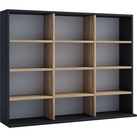 Ebuy24 – Étagère de rangement Megosa L 82x102x23 – 12 compartiments ouverts – Pour 480 CD ou 224 DVD – Charge max 5kg par étagère