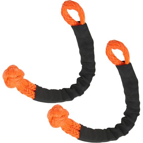 2 attaches de corde synthétique souple 21 tonnes résistance rupture flexible légère pour camion 4x4 véhicule tout-terrain (1/5)