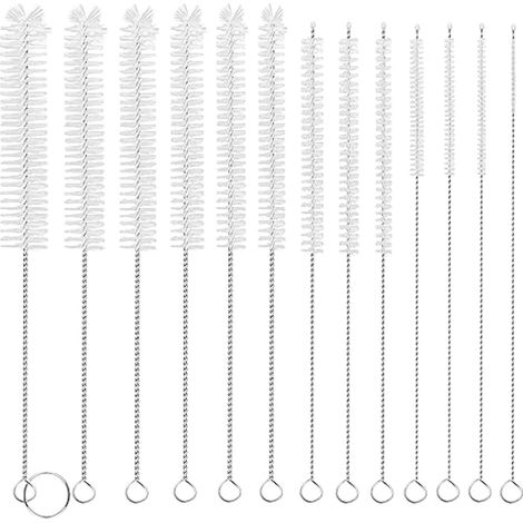 Lot de 13 brosses à biberons Longues Brosse de Nettoyage-Paille Nettoyeur de Pipe Brosse Fine pour Tuyau de Lait Brosse Polyvalente pour Nettoyer la théièreBusePailles Mini Brosse de vidange (1/5)