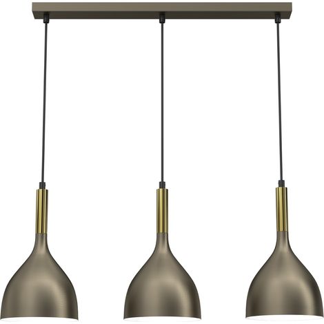 Suspension Noak or titane 3xE27 barre 72cm Luminex IP20