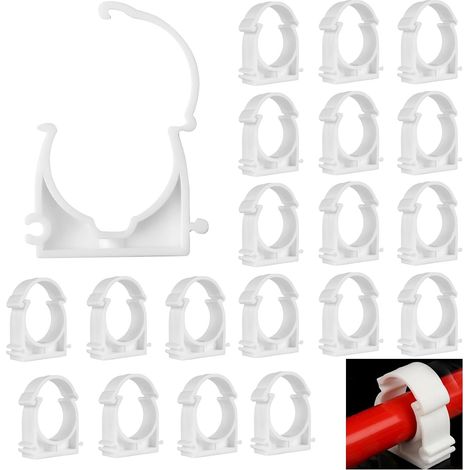 Kunststoff-Schlauchschellen, 20 Stück Schlauchschellen, Innendurchmesser 32 Millimeter, Schnellschlauchschellen, Schlauchschelle mit Einzeldurchmesser, für Schwimmbad, Waschmaschine (1/5)