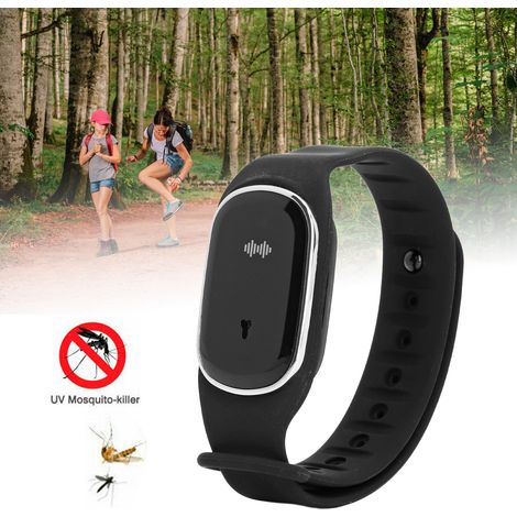 Mückenschutzarmband für Outdoor-Sportarten, Mückenschutzarmband für Schwangere und Kinder, bionisches Ultraschall-Mückenschutzarmband, USB-aufladbar, schwarz. (1/5)