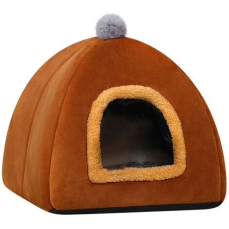 Tente universelle pour animaux de compagnie - Lit/Nid pour chat - Marron - Lavable en machine (1/5)