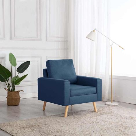 vidaXL Fauteuil bleu tissu (1/5)