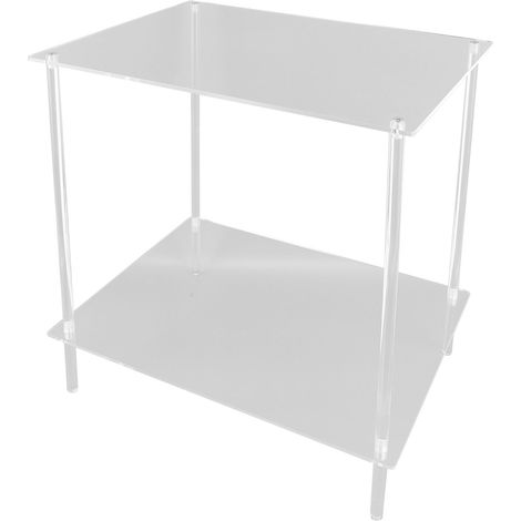 Table d'appoint en acrylique 2 étages design moderne légère table de chevet pour salon chambre 40x30x50cm 1 set 10 pièces (1/5)