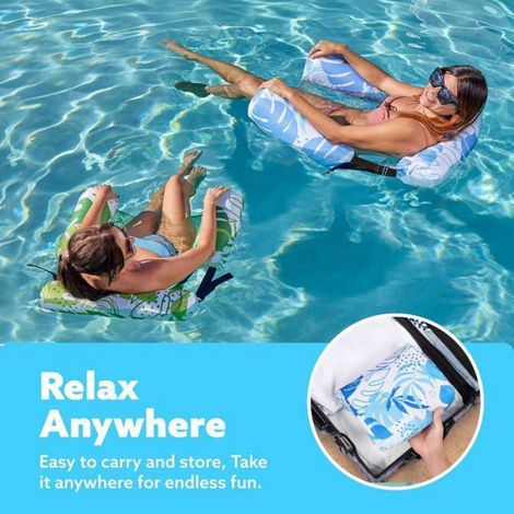 Chaise Flottante - 76,2 x 61 cm - Vinyle PVC Polyester - Pour Piscine Extérieure ou Intérieure - Lot de 2 (1/4)
