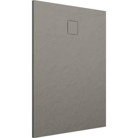 Receveur de douche rectangulaire 80x110 cm en SMC Couleur Marron Effet Pierre Découpable et Antidérapant Hauteur 2,6cm Mod. Samos