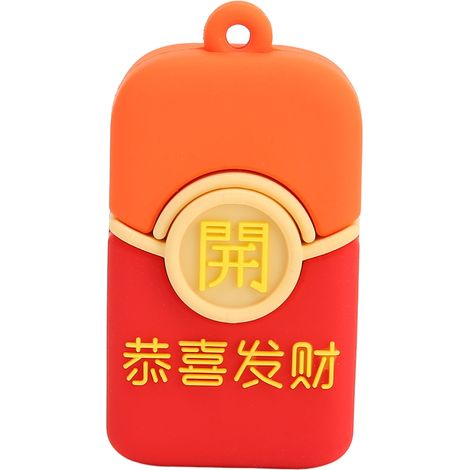 Clé USB 32GB Design Enveloppe Rouge Cartoon, Plug & Play, Compatible PC et Voiture, Support Hot Plugging (1/5)