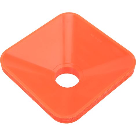 Lot de 10 cônes d'entraînement carrés, de couleur vive, empilables, compacts, adaptés au sport, au football, orange. (1/5)