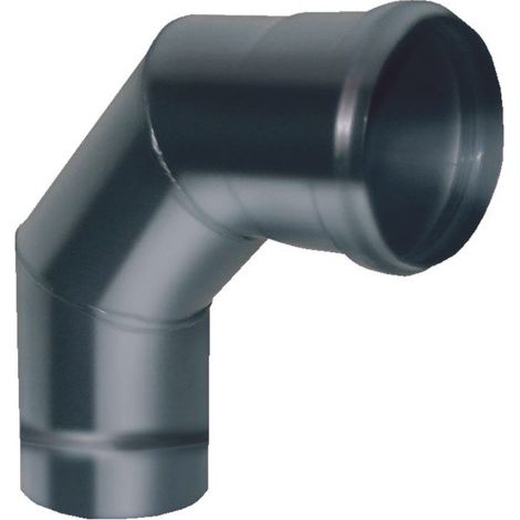 Curva a 90° mf - acciaio 0.8 con ispezione curva a 90°con ispezione d.80 sp.0,8 nero smaltato