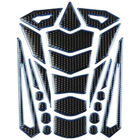 Protector autoadhesivo universal para el depósito de gasolina/aceite de la motocicleta, con borde azul. (1/5)