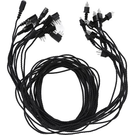 Lot de 10 câbles pour appareils auditifs, trois conducteurs, torsadés, noirs. (1/5)