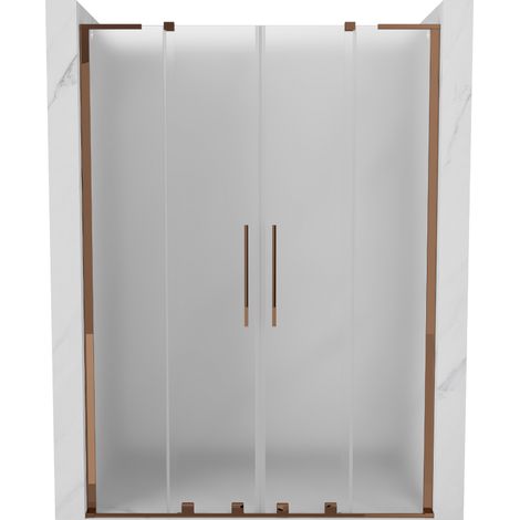Mexen Velar L Duo porte de douche coulissante 160 cm, givrée, or rose - 871-160-003-32-60 (1/5)