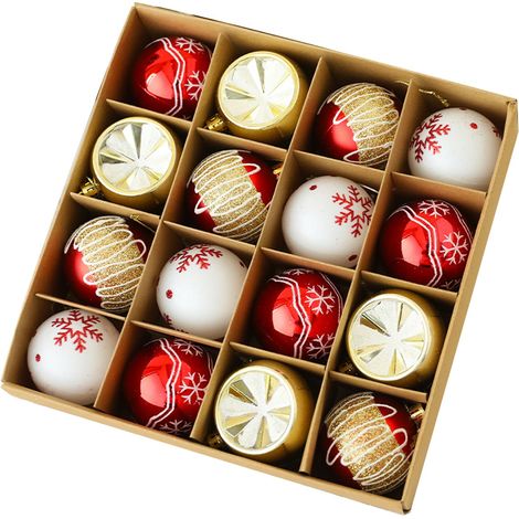 Boule De Décoration De Noël - 16 Pièces - 6 Cm - En Plastique Métallisé - Pour Arbre De Noël Fenêtres Portes Et Intérieur (1/5)