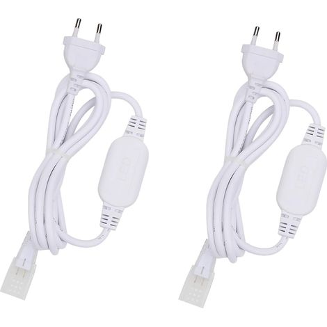 2 Fiches pour Ruban LED AC 200V-240V 1.5m Uniquement pour Bande LED COB AC 230V 10mm X 6mm 288LEDs/m