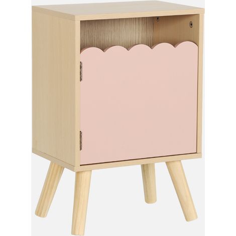 Comodino per bambini decorazione legno 1 anta