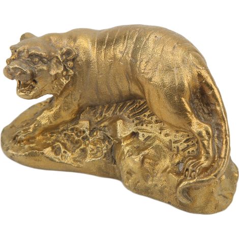 Statuette de Tigre en Laiton Élégante, Décor de Bureau et Cadeau de Collection pour Maison (1/5)