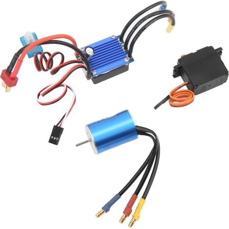 Moteur brushless 2435 3300KV, variateur brushless 25A et servo 2,2 kg inclus, compatible avec voitures RC Traxxas 1/16 et 1/18. (1/5)