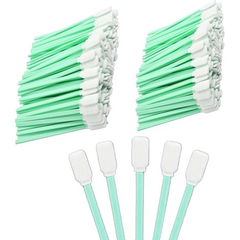 100 Bâtonnets de Nettoyage en Mousse,Ecouvillon de Nettoyage Petit Diametre,Tampons de Nettoyage,pour Imprimante à Jet d'encre,Lentille Optique,Caméra,Tête d'impression (1/5)