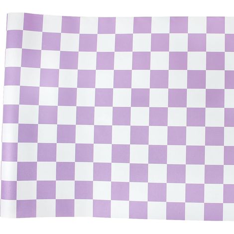 Papier Peint Autoadhésif Violet et Blanc Mosaïque Carreaux à Décoller et à Coller 44,5x1000cm Papier Peint Géométrique Étanche Vinyle Rouleau pour Cuisine Salle de Bain Cabinet (1/5)