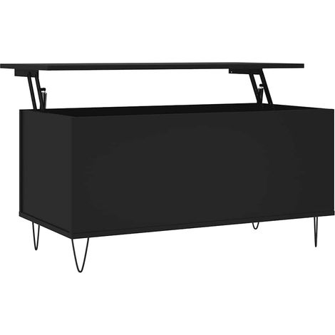 Maison Exclusive - Couchtisch Schwarz 90x44,5x45 cm Holzwerkstoff