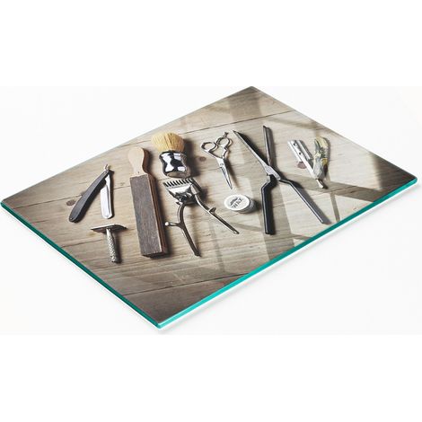 Dekoratives Glas-Schneidebrett für Küche und Friseurbedarf, 80 x 52 cm (1/5)